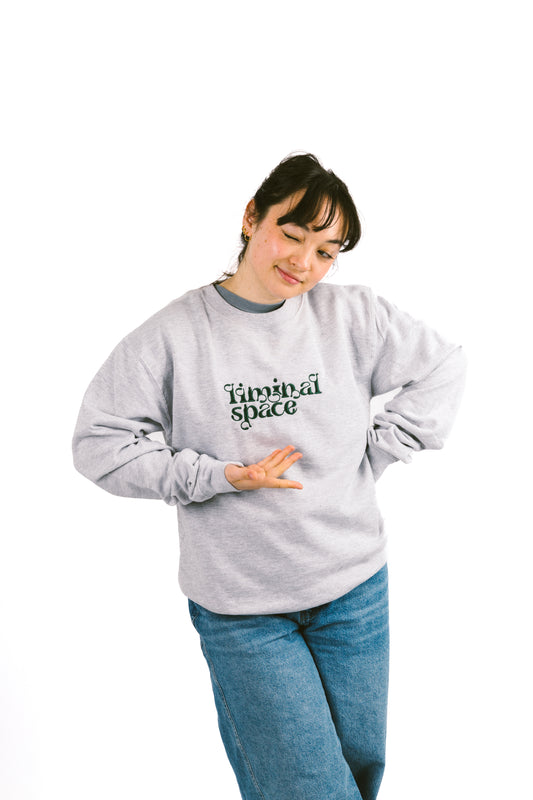 embroidered liminal space crewneck