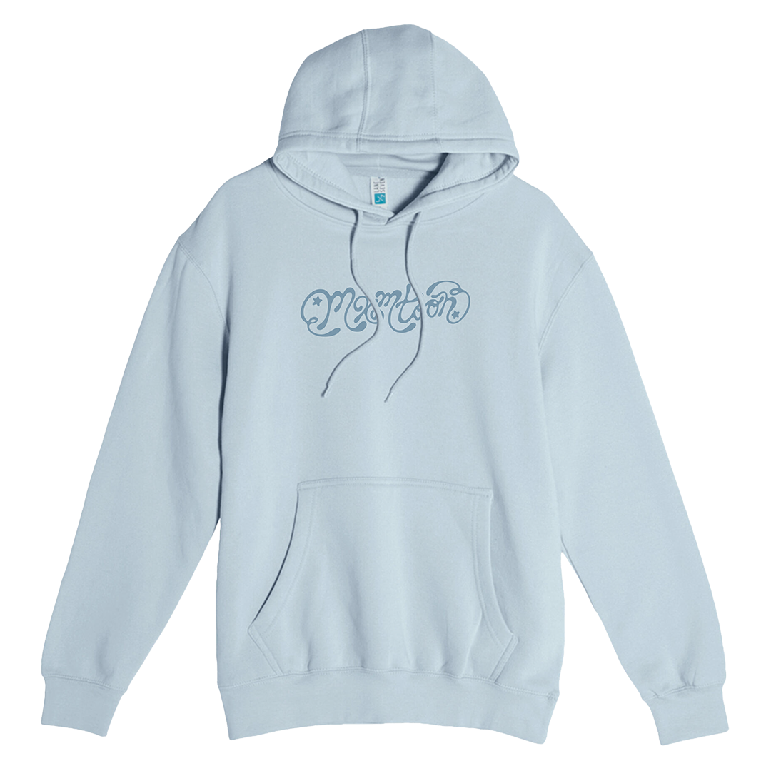 baby blue logo hoodie